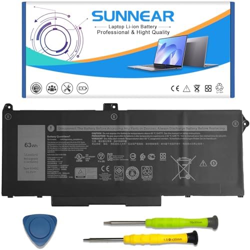 RJ40G 15.2V 63Wh Laptop Battery Replacement for Dell Latitude 14 5420 15 5520 Precision 15 3560 Series Notebook P104F P104F001 P104F002 P137G P137G001 WY9DX 01K2CF 075X16 0WK3F1 0M3KCN
