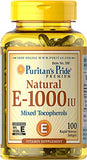 Puritan's Pride Mixed Tocopherols Natural- Softgels, Vitamin E, 100 Count