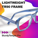 VISOONE TR90 Square Frame Blue Light Blocking Glasses Fashion Computer Eyewear for Women and Men Bennett