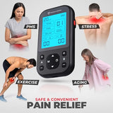 TENS Unit Muscle Stimulator Pro for Back Pain Relief, Shoulder Recovery and Physical Therapy, Electronic EMS Massager Machine with PMS Pulse for Effective Shock Therapy, Black