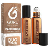 Patchouli Essential Oil Roll On (2 Pack) - Patchouli Perfume Oil for Skin Care, Hair & Massage - Premium Therapeutic Grade Aromatherapy Rollers
