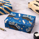 RUSPEPA Kraft Wrapping Paper Rolls - Mini Roll - 17 inches x 10 feet per Roll, Total of 4 Rolls (Graduation-4 Rolls)