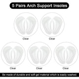 Dr. Foot Plantar Fasciitis Arch Support Shoe Insoles 5 Pairs, Thicken Gel Arch Pads for Flat Feet - Self-Adhesive Arch Cushions Inserts for Men and Women