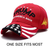 DailyCarry Trump 2024 USA Embroidered Hat Take America Back Hat Donald Trump Hat Black Red Adjustable Baseball Cap for Women Men (Red)