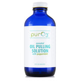 PurO3 Ozonated Oil Pulling Solution with Peppermint - Organic, 8 Ounce- Non-Toxic Dental Care
