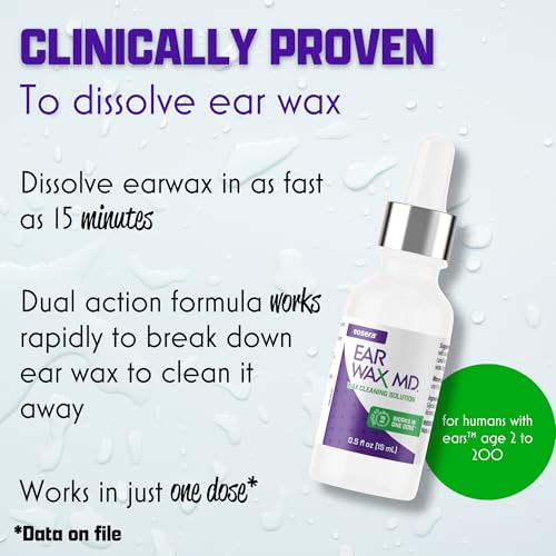 eosera® EAR WAX MD® - Wax Cleaning Kit with Rinsing Bulb 15mL | Kit - Fast-Acting Ear Wax Removal Drops | Breaks Down & Dissolves Wax in Just 1 Treatment | Clinically Proven | Gentle & Safe