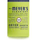 Mrs. Meyer's Clean Day Dryer Sheets, 80 Count (Lemon Verbena, Pack - 1)