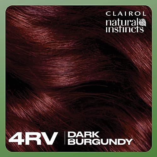 Clairol Natural Instincts Demi-Permanent Hair Dye, 4RV Dark Burgundy Hair Color, Pack of 3