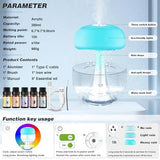 Rain Cloud Humidifier Water Drip with 5 Essential Oils, Cloud Diffuser with 7 Changing Colors Night Lights, Mushroom Humidifier Desk Bedside Water Drop Sound, Transparent