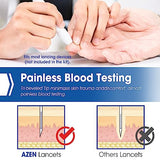 AZEN 650 Pcs Lancets for Diabetes Testing, 30 Gauge Multicolored Blood Sugar Lancets, Diabetic Lancets for Lancing Device