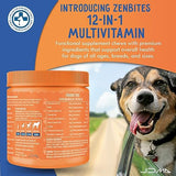 ZenBites 12-in-1 Dog Vitamins & Probiotics 120 Soft Chews - Organic Multivitamin with Glucosamine for Dogs - Joint Support Supplement for Dogs of All Ages,Sizes, & Breeds,Supports Skin,Heart,Immunity