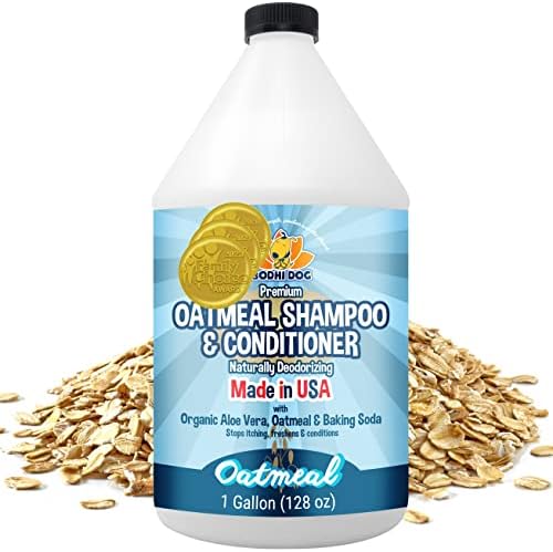 Bodhi Dog Oatmeal Shampoo & Conditioner | Naturally Deodorize Dogs, Cats & Pets with Organic Ingredients | Soothes and Moisturizes Dry, Itchy Skin | Vet Approved- Made in USA (Oatmeal, 1 Gallon)