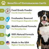 Wholistic Pet Organics DE for Dogs Organic Food Grade for Dogs - 13 Oz - Safe Non-Chemical Freshwater Silica Improves Overall Health