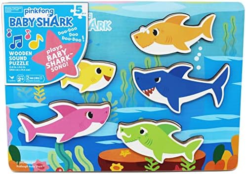 Spin Master Games, Pinkfong Baby Shark Musical Wooden Sound Puzzle, Plays Viral Song, Baby Shark Toddler Toys, for Fans of Baby Shark & Kids Who Love Music, Easter Basket Stuffers, for Ages 2 & Up