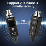 Wireless XLR Transmitter and Receiver, UHF XLR Adapter System for Dynamic Microphone Guitar, 48k Sampling Frequency, 100 Feet Range