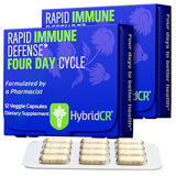 HybridCR Rapid Immune Defense – 4 Day Immunity Supplement - Immune Defense Booster with Echinacea, Ginseng, Andrographis, Zinc, Selenium – Travel Size for Immune System Support – 24 Caps, 2 Dose Packs
