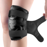 NEWGO Ice Pack for Knee Replacement Surgery, Reusable Gel Cold Pack Wrap Around Entire Knee for Knee Injuries, Pain Relief, Swelling, Bruises (Black)