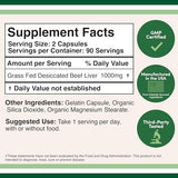 Beef Liver Capsules (1,000mg of Grass Fed, Desiccated Beef Liver per Serving, 180 Capsules, 3 Month Supply) Beef Liver Supplement for Digestion, Immune Health, Energy, and Wellness by Double Wood