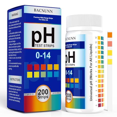 pH Test Strips 0-14: 200 Strips Universal Litmus Paper pH Test Strips for Liquid Testing & Water & Food and Soap Making, Get Highly Accurate Results in Seconds