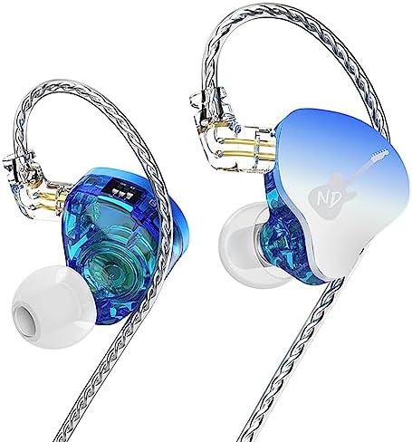 CCA ND DD3 4 Tone Adjustable in Ear Monitor Headphones, Dual Cavity Dual Magnetic Dynamic IEM Earphones, Clear Sound & Deep Bass Earphones Wired, Gaming Earbuds with 2pin Detachable Cable