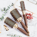 Olivia Garden NanoThermic Ceramic + Ion Round Thermal Hair Brush for Curly, Wavy, All Hair Type, NT-64 (2 3/4"), Gold and Chocolate