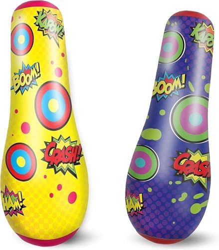 JOYIN Punching Bag for Kids, 47 Inches Kids Double-Sided Inflatable Punching Bag with Bounce-Back Action(1 Pack)