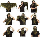 Military Shemagh Tactical Desert 100% Cotton Keffiyeh Scarf Wrap, one size, black