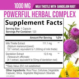 Milk Thistle Supplement 1000mg - Liver Cleanse Detox & Repair Formula - Potent 9:1 Extract Herbal Liver Supplement, Nature's Milk Thistle, Dandelion Root Extract & Silymarin Marianum - 120 Capsules