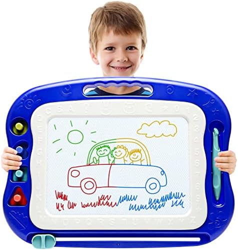 Magnetic Drawing Board,Large Doodle Board Toddler Toys for Girls Boys 3 4 5 6 7 Year Old Kids Gift Etch A Colorful Sketch Magnet Erasable Pad (Blue)