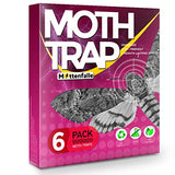 Mottenfalle Clothes Moth Traps 6-Pack - Prime Safe Non-Toxic Eco-Friendly Moth Traps with Pheromones Sticky Adhesive Tool for Wool Closet Carpet - with no Pesticides and Insecticides (Red)