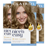 Clairol Nice'n Easy Permanent Hair Dye, 7C Dark Cool Blonde Hair Color, Pack of 3