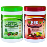 Divine Health Dr. Colbert, MD Superfood Package | 30 Servings of Green Supremefood & Red Supremefood 14 Organic and Fermented Green Vegetables and Grasses | 8 Organic Fruits