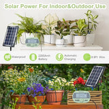 Solar Automatic Drip Irrigation System Kit, 15-Pot Automatic Watering System for Plants, Solar Drip Irrigation System for Garden with LCD Display Water Timer, Easy DIY for Indoor/Outdoor Potted Plants