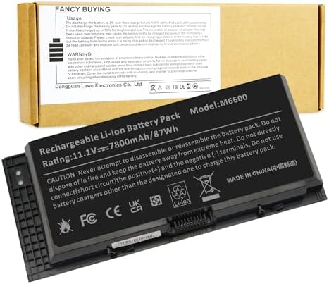 Fancy Buying FV993 M4800 M6800 Laptop Battery for Dell Precision M4600 M4700 M6700 M6600 Series,Fits RY6WH FJJ4W KJ321 PG6RC V7M28 R7PND 0TN1K5 7DWMT JHYP2 K4RDX Laptop [11.1V /7800mAh/89Wh]