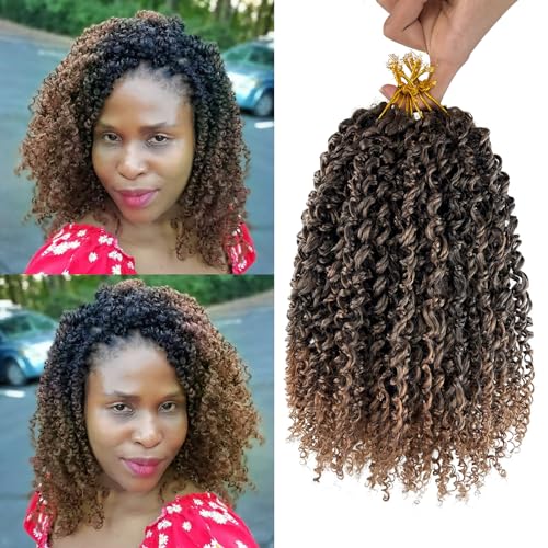 Short Mini Twist Crochet Braids for Black Women 1B/30 10 Inch Yanky Twists Crochet Hair 8 Pack Island Boho Twist Crochet Hair Pre Looped Micro Passion twist Hair Ombre Brown Braiding Hair Extension