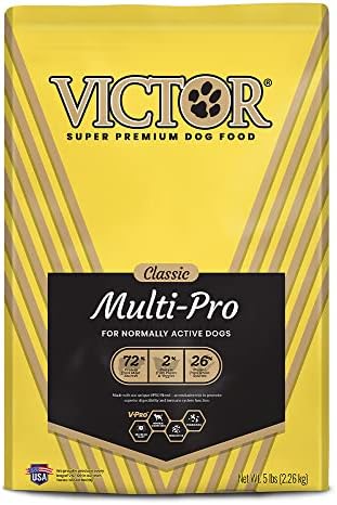 Victor Super Premium Dog Food – Multi-Pro Dry Dog Food – Gluten Free Dog Food with Beef, Chicken and Pork Protein for Normally Active Dogs – All Breeds and All Life Stages, 5 lb