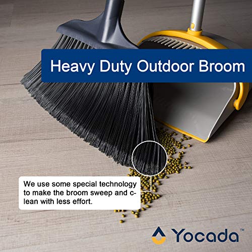 Yocada Heavy-Duty Broom Outdoor Commercial for Courtyard Garage Lobby Mall Market Floor Home Kitchen Room Office Pet Hair Rubbish 54Inch