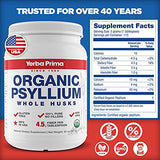 Yerba Prima Organic Whole Psyllium Husks Fiber - 20 oz (Pack of 2) - Natural Daily Dietary Fiber Supplement, Colon Cleanser, Regularity & Detox Cleansing Support, Gluten Free, Non GMO, Vegan