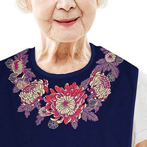 Women's Waterproof Adult Bib with Embroidered Design, Reusable, Washable (Mum Collar)