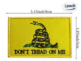 JAVD (3Pack) Don't Tread On Me Gadsden Flag Morale Patch ， for Hats, Bags, Military Uniform, Tactical Bag,Jacket,Team, Vest,Cap,Backpack,Pack,etc.