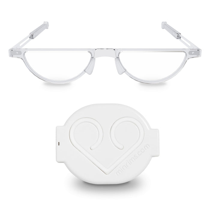 minrims Compact Reading Glasses - Foldable Reading Glass with Folding Magsafe Compatible Case for Men and Women(1.0 x)