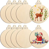 Large Size 7" Wooden Christmas Ornaments to Paint, DIY Blank Unfinished Round Wood Discs Ornament for Crafts Hanging Decorations(10PCS)