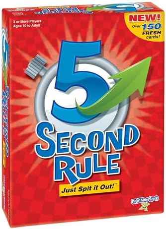 5 Second Rule Game - Simple Questions Card Game for Family Fun, Party, Kids, Travel, Game Night & Sleepovers - Think Fast and Shout Out Answers - For Ages 10+