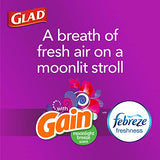 Glad Trash Bags, ForceFlex Tall Kitchen Drawstring Garbage Bags 13 Gallon White Trash Bag, Gain Moonlight Breeze scent with Febreze Freshness 100 Count (Package May Vary)