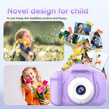 Seckton Upgrade Kids Selfie Camera, Christmas Birthday Gifts for Girls Age 3-9, HD Digital Video Cameras for Toddler, Portable Toy for 3 4 5 6 7 8 Year Old Girl with 32GB SD Card-Purple White