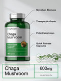 Chaga Mushroom Capsules | 180 Count | Non-GMO & Gluten Free Supplement | by Horbaach