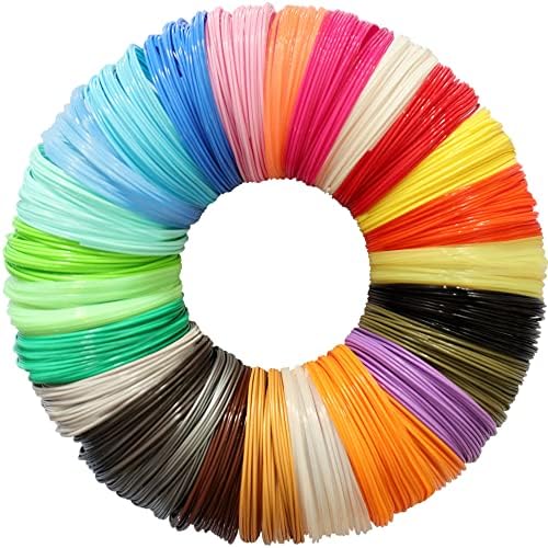 25 Colors 3D Pen PLA Filament Refill, Each Color 10feet, Total 250 Feet DO3D 3D Pen / 3D Printer PLA Refills Sample Pack, Compatible with MYNT3D / SCRIB3D Printing Pen