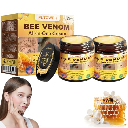 PLTOWE Bee Venom All-in-One Cream, 2025 New Professional Bee Venom Cream, TLOPA Bee Venom Skin Treatment Cream for All Skin Types (2 Bottle)