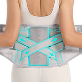 EGJoey Back Brace for Lower Back Pain Relief - Back Support Belt for Women & Men for Herniated Disc, Sciatica. Removable Stays for Lower Back Support with 2 Different Hardness Sets (Grey, Medium)