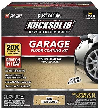 Rust-Oleum 60007 Rocksolid Polycuramine Garage Floor Coating, Tan, 1 Car Kit